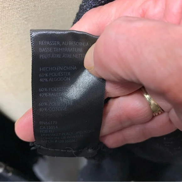 Ecote Free People Textured Bohemian Kimono Black Aztec Open Fringed Cardigan OS - Picture 9 of 11